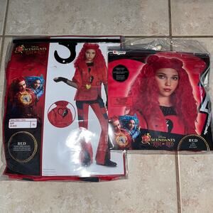 GIRLS DISNEY DESCENDANTS 4 RISE OF RED PRINCESS DLX COSTUME & WIG SIZE S NEW